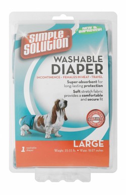 Simple Solution Washable Diaper for Dogs Large (waist 18-27 Inches)