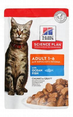 Hill's Science Plan Wet Food Chunks with Ocean Fish in Gravy for Adult Cats (1-6 Years)