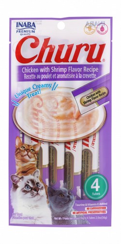 Inaba Churu Creamy Cat Treats Shrimp Flavor with Chicken
