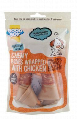 Good Boy Large Chewy Bone Dog Treats with Chicken (2 Pieces)