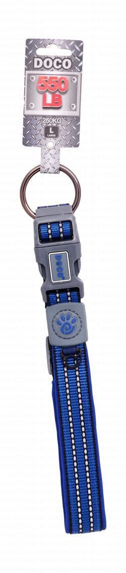 DOCO Large Blue Nylon Dog Collar (53-64cm)