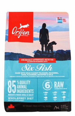 Orijen Six Fish Dry Dog Food Made with Six Wild Caught Fish, Pacific Pilchard, Hake, Mackerel, Flounder, Rockfish & Sole