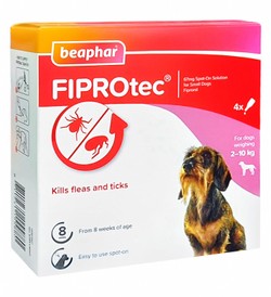 Beaphar Fiprotec Flea & Tick Spot-On Solution with Fipronil for Small Dogs (2-10kg)