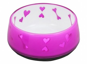 All for Paws Large Pink 900ml Anti-Skid Dog Bowl (18x18x8cm)