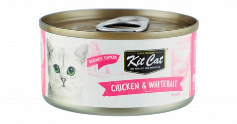 Kit Cat Deboned Toppers Wet Cat Food with Chicken & Whitebait in Aspic