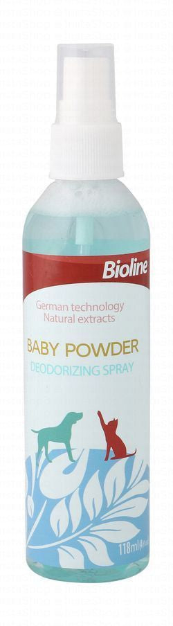 Bioline Pet Deodorizing Spray Baby Powder Scent