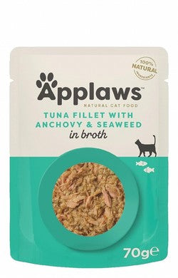 Applaws Natural Wet Cat Food with Tuna Fillet, Anchovy & Seafood in Broth