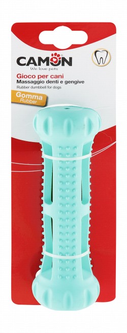 Camon Mint Green 13cm Rubber Dumbbell Shaped Dog Chew Toy