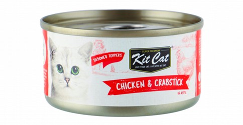 Kit Cat Deboned Toppers Wet Cat Food with Chicken & Crabstick in Aspic