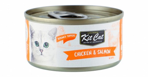 Kit Cat Deboned Toppers Wet Cat Food with Chicken & Salmon in Aspic
