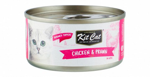 Kit Cat Deboned Toppers Wet Cat Food with Chicken & Prawn in Aspic