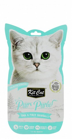 Kit Cat Purr Puree Cat Treats with Tuna & Fiber