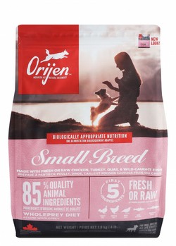 Orijen Small Bites Dry Food with Free-Run Chicken, Turkey, Wild-Caught Fish & Quail for Small Breed Dogs