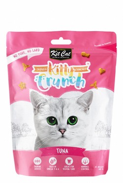 Kit Cat Kitty Crunch Hairball Control Cat Treats Tuna Flavor with Taurine, Omega 3 & 6
