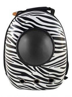 Pado Black & White Zebra Print Pet Carrier Backpack with Window (32x28x42cm)