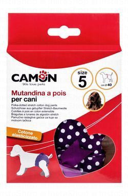 Camon Purple & White 40cm Polka Dot Print Cotton Dog Pants Size 5
