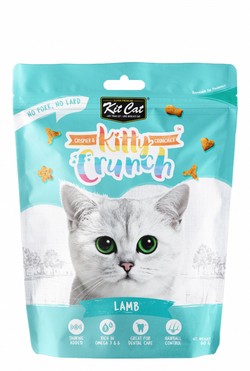 Kit Cat Kitty Crunch Hairball Control Cat Treats Lamb Flavor with Taurine, Omega 3 & 6