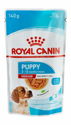 Royal Canin Wet Food Chunks in Gravy for Medium Breed Puppies (Up to 12 Months & 11-25kg)