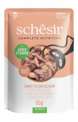 Schesir Wet Food with Tuna & Salmon in Jelly for Adult Cats