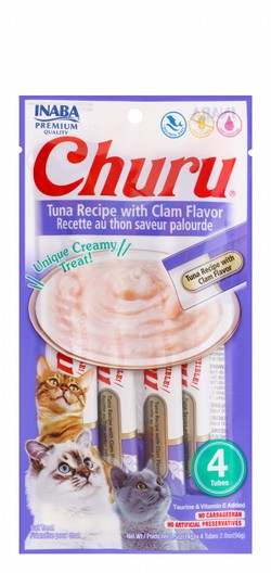 Inaba Churu Creamy Tuna Cat Treats Clam Flavor