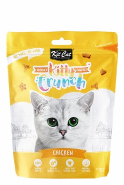Kit Cat Kitty Crunch Hairball Control Cat Treats Chicken Flavor with Taurine, Omega 3 & 6