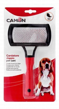 Camon Black & Red Slicker Brush for Dogs