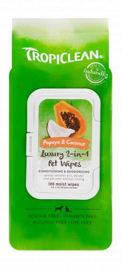 Tropiclean Pet Wet Wipes Coconut & Papaya Scent