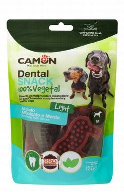 Camon Light Assorted Seahorse Shaped Dental Treats BBQ & Mint Flavor for Medium Breed Adult Dogs