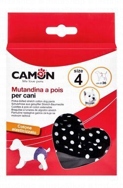 Camon Black & White 36cm Polka Dot Print Cotton Dog Pants Size 4