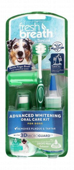 Tropiclean Fresh Breath Advanced Whitening Oral Care Kit for Dogs