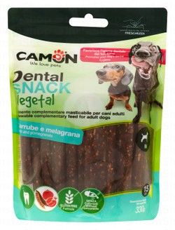 Camon Carob & Pomegranate Dental Chew Treats for Medium Breed Adult Dogs