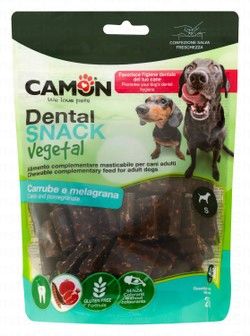 Camon Carob & Pomegranate Dental Chew Treats for Small Breed Adult Dogs