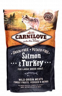 Carnilove Dry Food with Salmon, Turkey, Fruits, Veggies & Herbs for Large Breed Adult Dogs