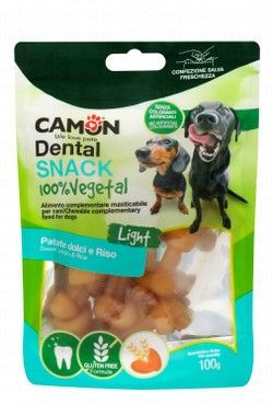 Camon Light Sweet Potato & Rice Knotted Bone Dental Dog Treats