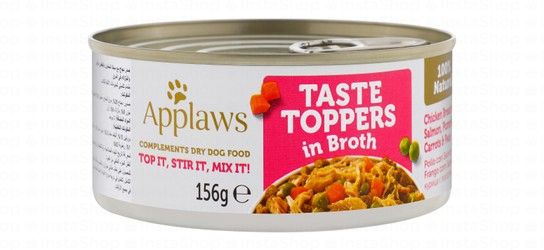 Applaws Taste Toppers Wet Dog Food with Chicken Breast, Salmon & Vegetables in Broth