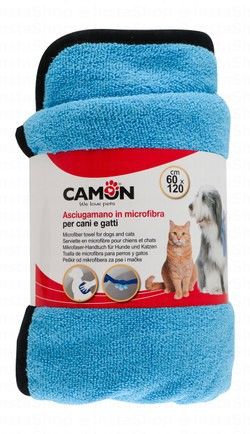Camon Black & Blue Microfiber Pet Towel (60x120cm)