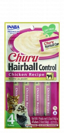 Inaba Churu Hairball Control Cat Treats Paste with Chicken
