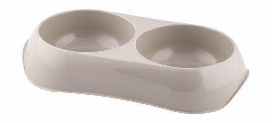 Moderna Small Gray 2x200ml Dual Plastic Pet Bowl