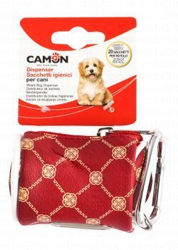 Camon Beige & Red Dog Waste Bag Dispenser