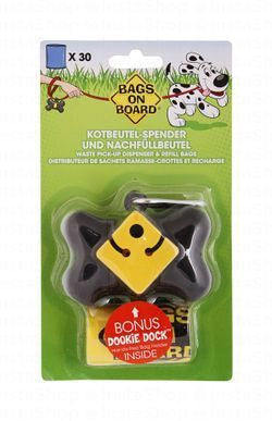 Bags on Board Black Pet 30 Poop Bag Dispenser with Refill Bags (22.8x35.5cm)