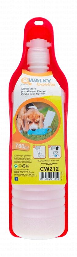 Camon Walky Red 750ml Portable Water Bottle for Dogs