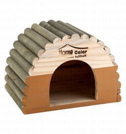 Zolux Home Color Beige & Orange Wooden Rodent House (21x15x15cm)