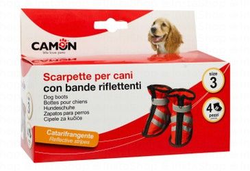 Camon Red Reflective Dog Boots Size 3