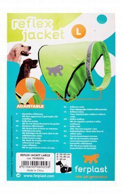 Ferplast Large Green Adjustable & Reflective Dog Jacket