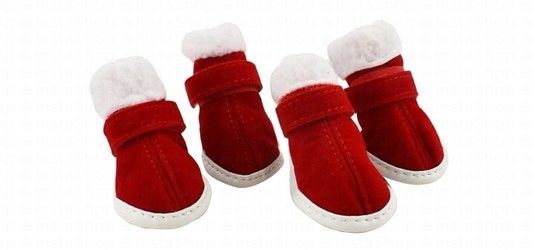 Seasopet Small Red Christmas Dog Boots (4.3x3.2cm)
