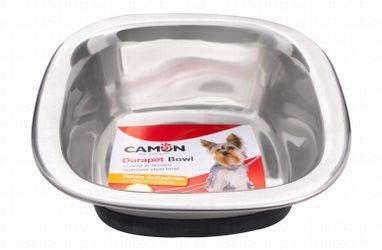 Camon Durapet 800ml Stainless Steel Square Pet Bowl