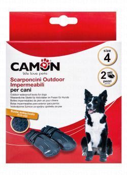 Camon Black 6.5cm Waterproof Anti-Skid Dog Boots Size 4