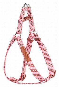 Camon One Touch Pink Twill Pattern Print Dog Harness (450-750x20mm)