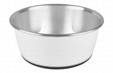 Camon Large White 17cm 860ml Stainless Steel Pet Bowl