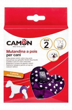 Camon Purple & White 30cm Polka Dot Print Cotton Dog Pants Size 2
